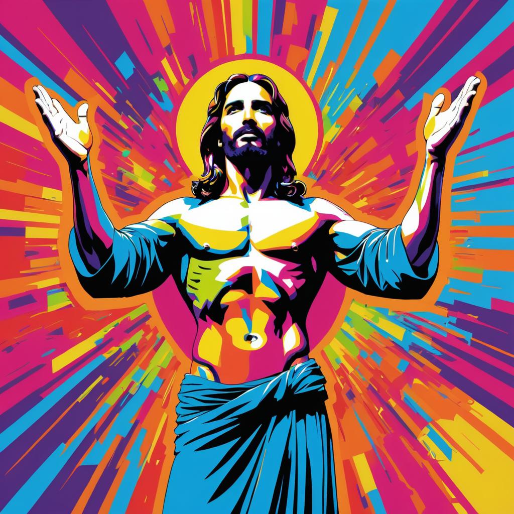 Contemporary Jesus in Vibrant Pop Art Style