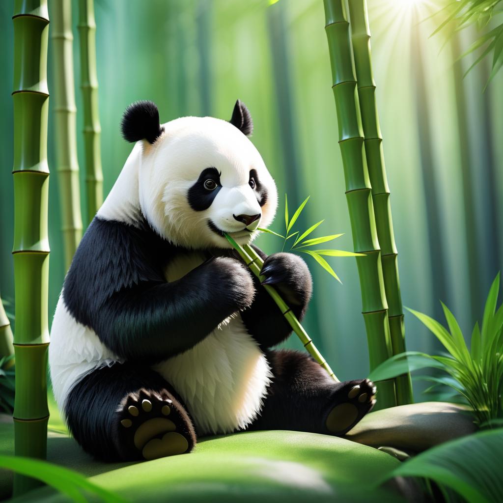 Serene Panda in a Tranquil Forest