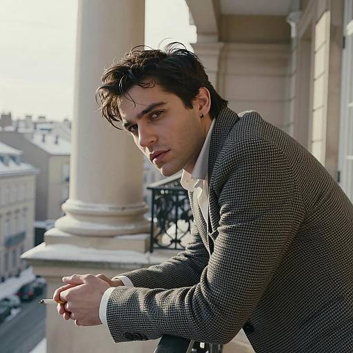 Intense Gaze: Urban Winter Portrait