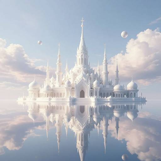 Ethereal Floating White Spire City