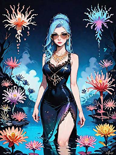 Glamorous Dark Fantasy Night Look