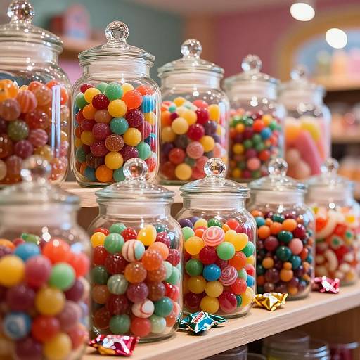 Whimsical Candy Shop with Vibrant Sweets
