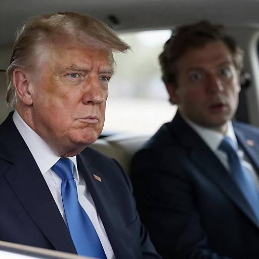 Serious Men in a Car Portrait