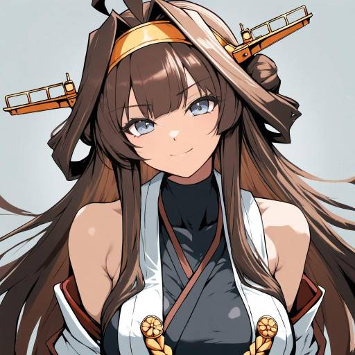 Charming Girl with Brown Hair and Buns
