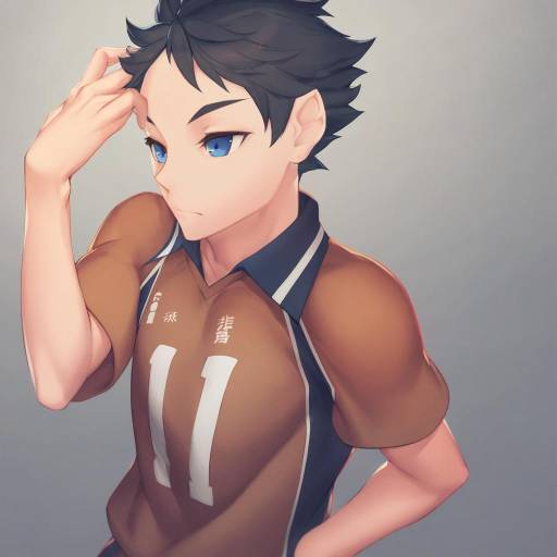 Illustration of Akaashi keiji, haikyuu!! in the style of Rotix