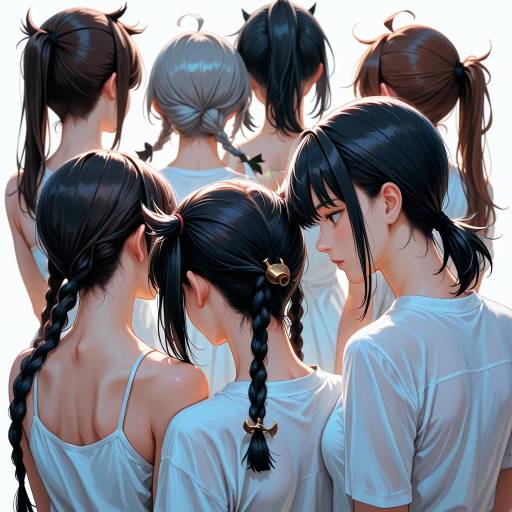 Five Girls in Unique Hairstyles Together