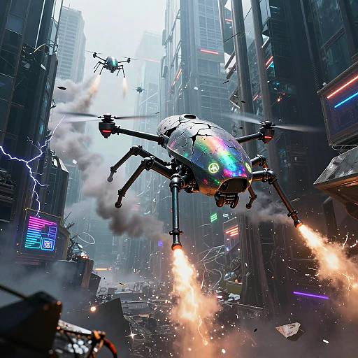Iridescent Insectoid Recon Drone Assault