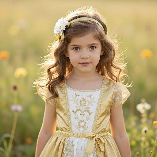 Elegant Young Girl in Sunny Meadow