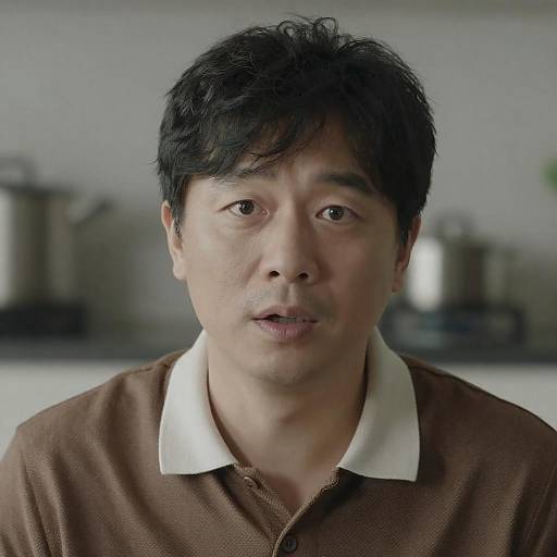 Grainy High-Contrast Middle-Aged Asian Portrait