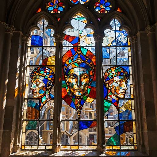 Stained Glass Heads in Gothic Light