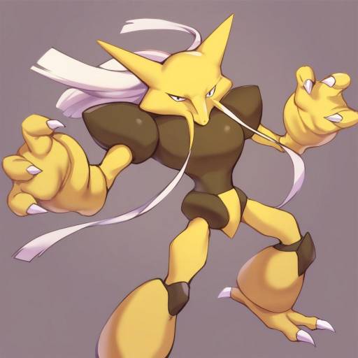 Illustration of Alakazam, pokemon in the style of Shennai misha