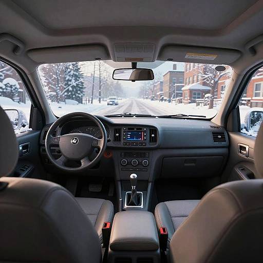 Winter City Car Interior Concept Art