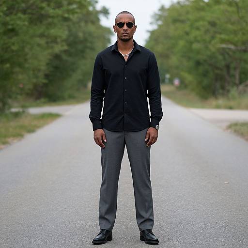 Man in Rocky Outfit on Road