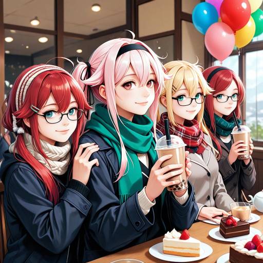 Cheerful Girls Celebrating with Cake