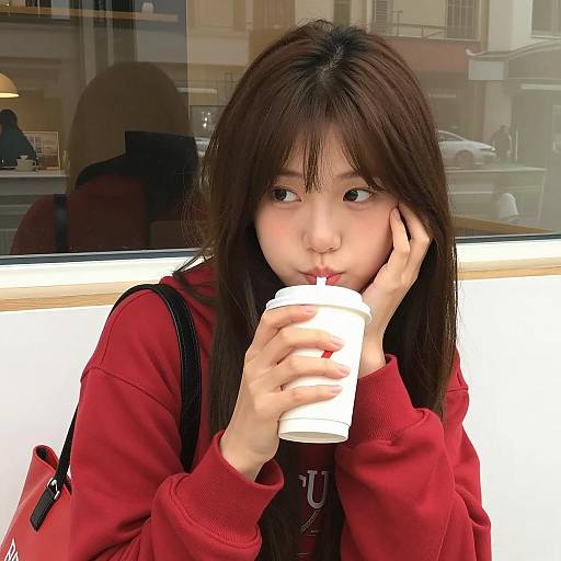 Casual Moment of Reflection in Hoodie