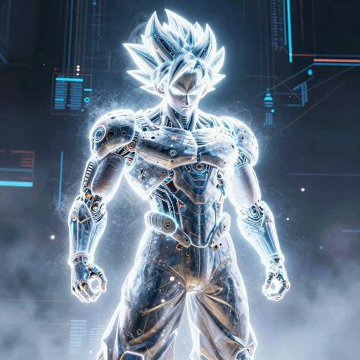 DBZ AI Warrior Portrait with Neon Aura