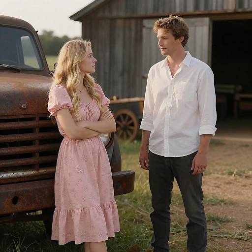 Serene Outdoor Moment with Vintage Truck