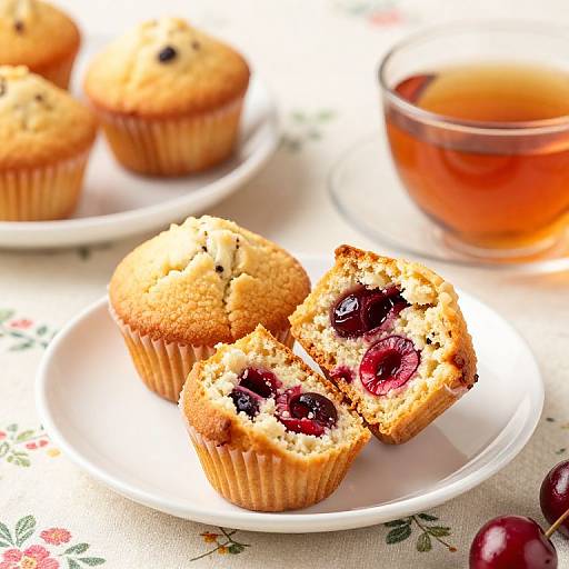 Cherry Muffins with Amber Tea