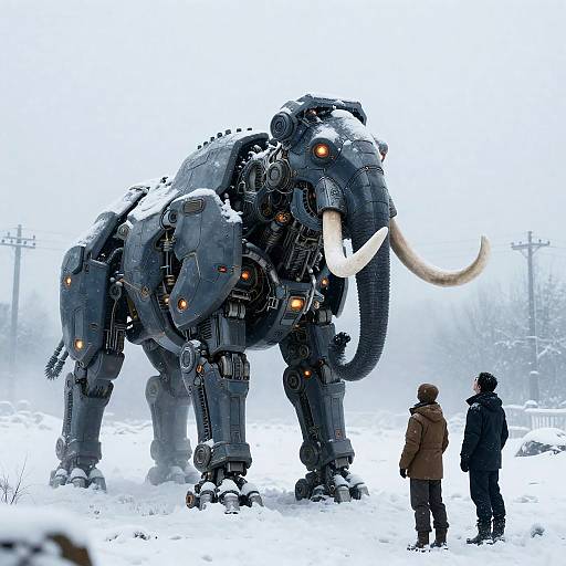 Mechanical Mammoth in Frozen Wasteland