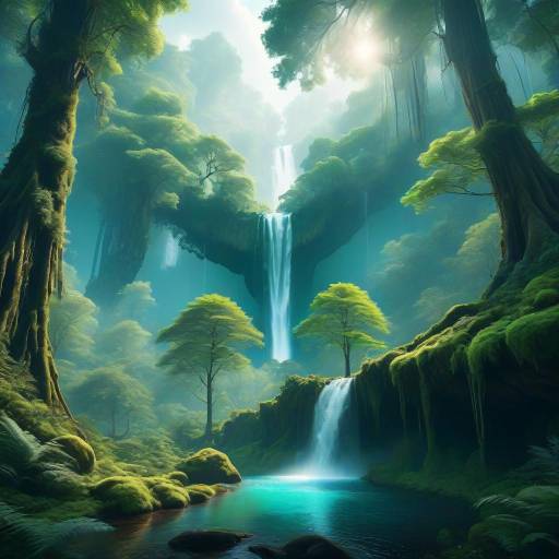 Enchanting Forest with a Hidden Waterfall