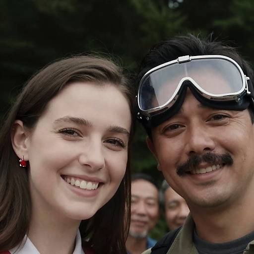 Joyful Portrait of a Woman and Man