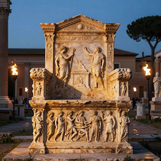 Ancient Roman Throne in Mythical Forum