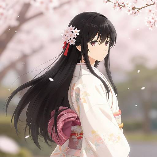 Elegant Urushibara in Cherry Blossom Garden