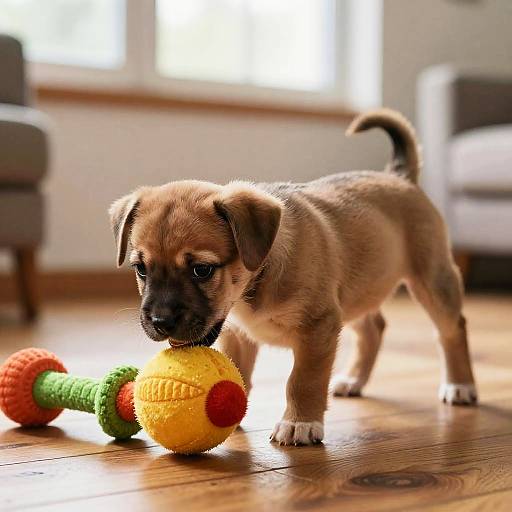 Playful Micro Bully Puppy Indoors