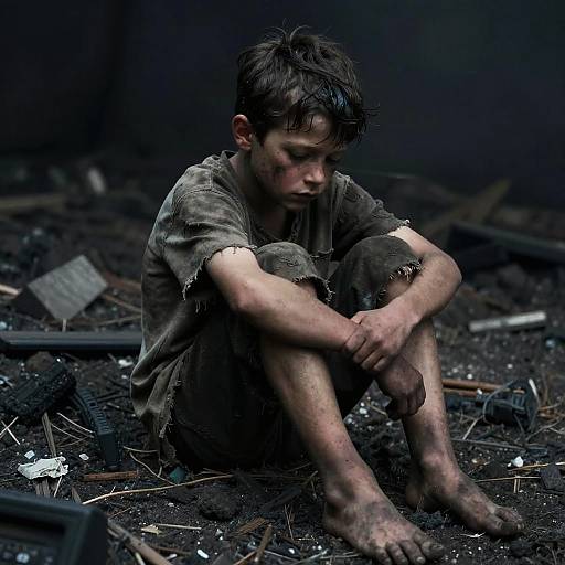 Orphan Boy Among Ashes