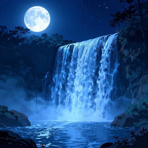 Kawaii Blue Moon Indigo Waterfall