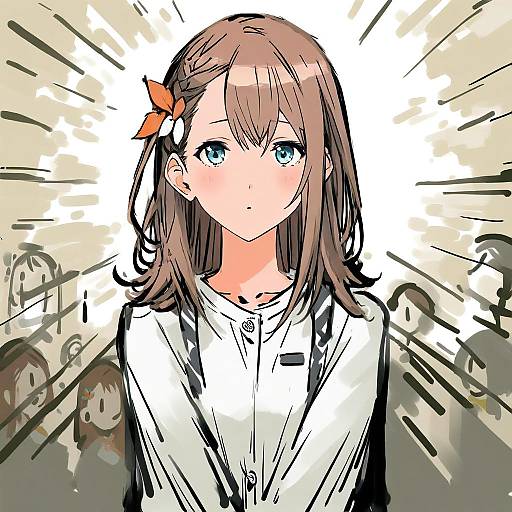 Illustration of Hanasato minori, project sekai in the style of Nameo (judgemasterkou)