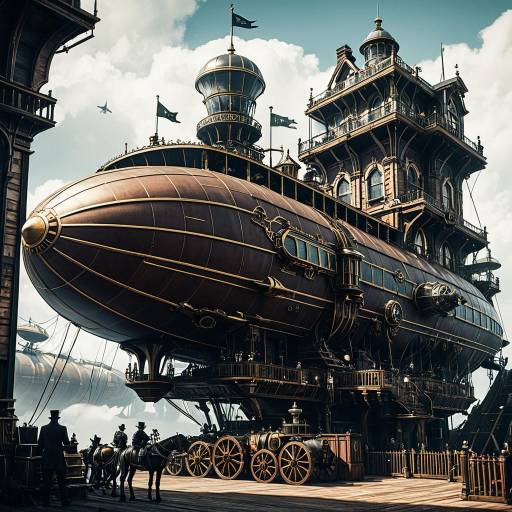 Steampunk Sky Leviathan Airship