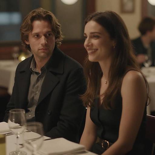 Couple at Dimly Lit Restaurant