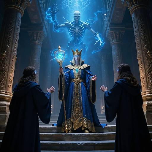 Mystical Sorcerer in Ancient Temple