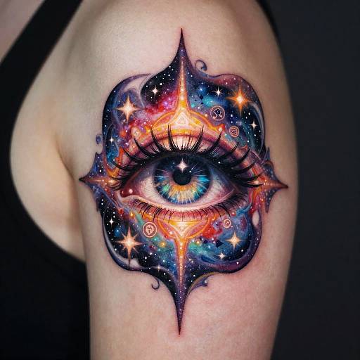 Cosmic Mystical Eye Tattoo Design
