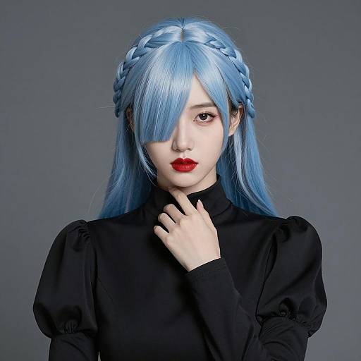 Mysterious Woman in Black Dress