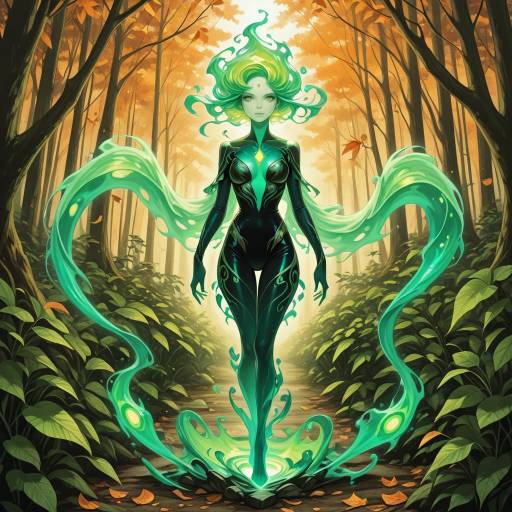 Eerie Forest Spirit with Emerald Eyes Eerie Forest Spirit with Emerald Eyes