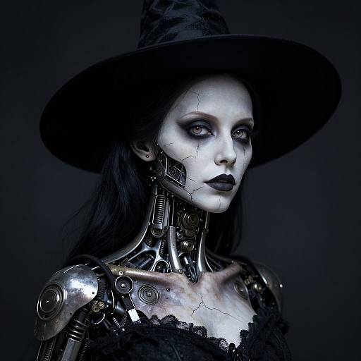 Gothic Mechanical Witch Art