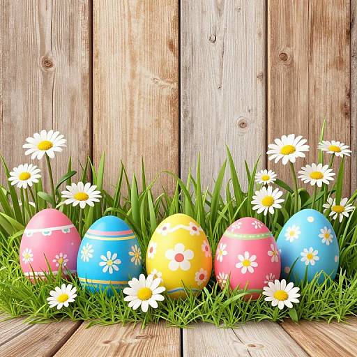 Whimsical Easter Eggs Illustration