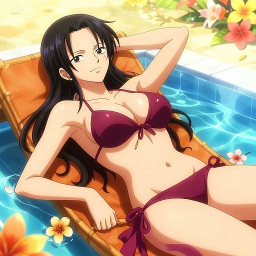 Boa Hancock Relaxing by Luxury Pool