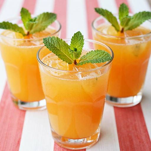Vibrant Orange Drink with Mint