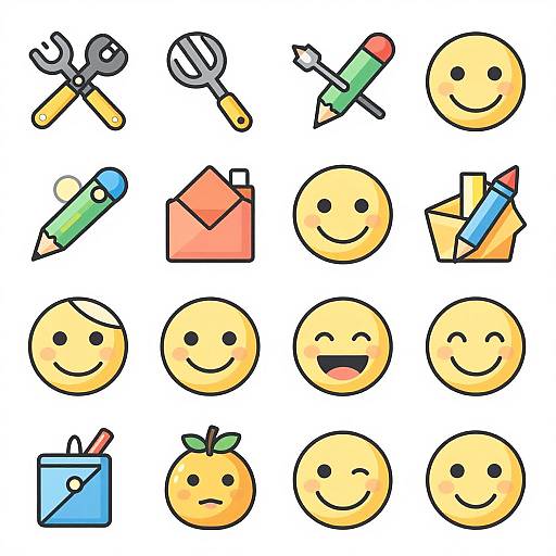 Beginner Clipart Set in Cartoon Style