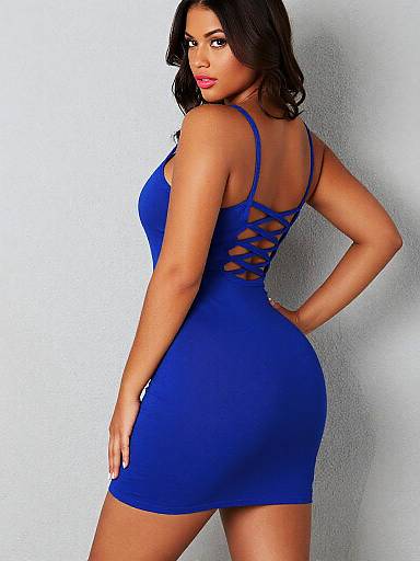Electric Blue Bodycon Fashion Portrait