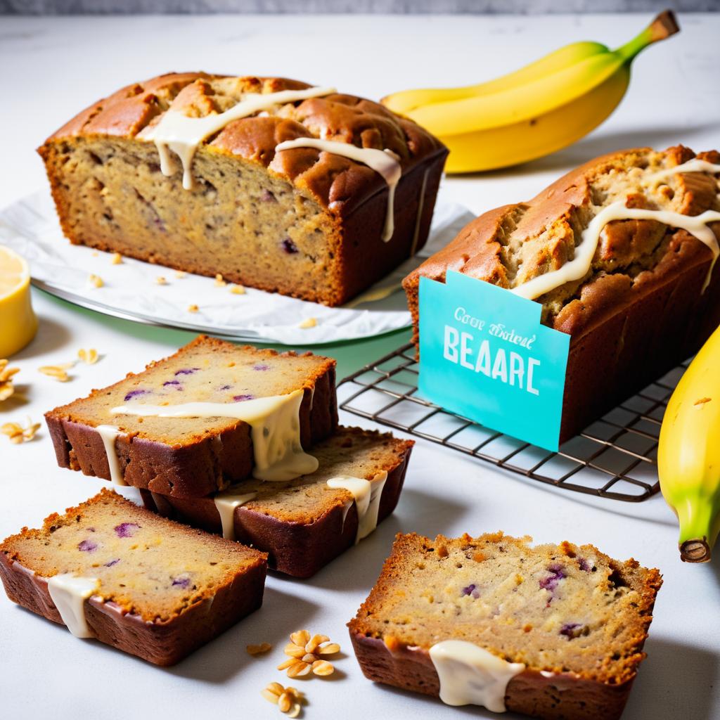 Gourmet Banana Bread with Icing Art