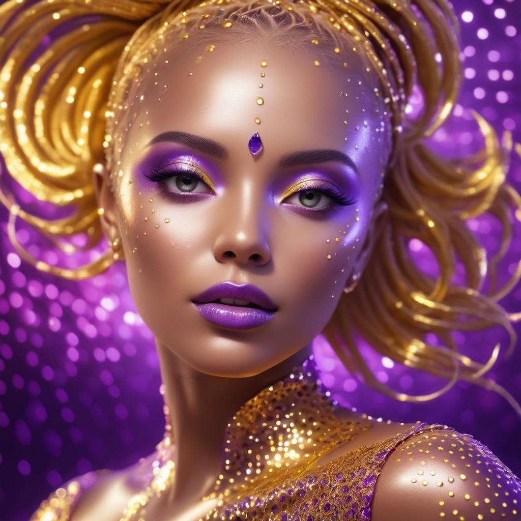 Ethereal Glamour: A Golden Muse