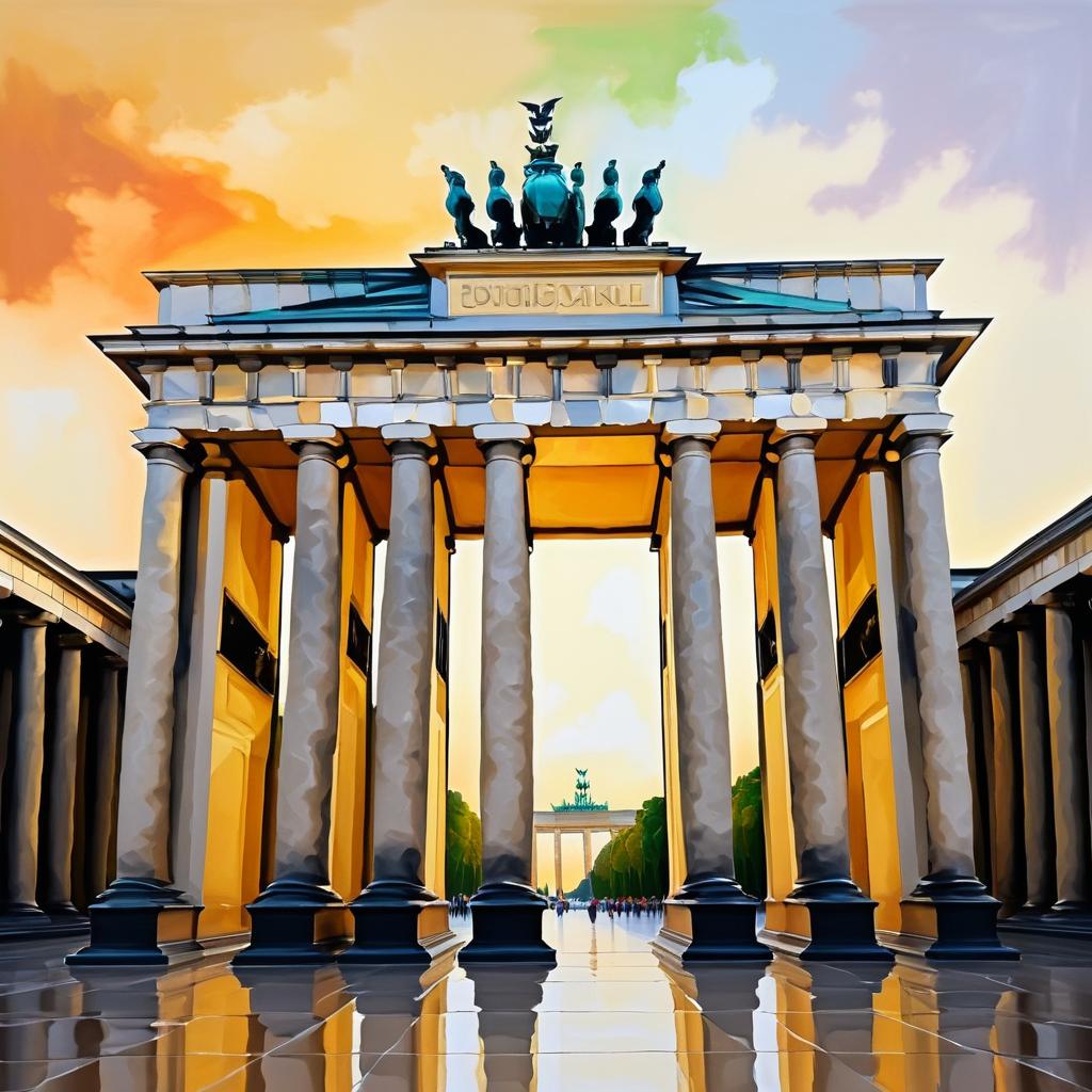 Michelangelo-Style Oil Painting of Brandenburg Gate