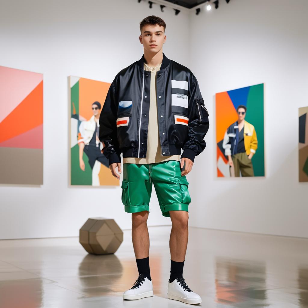 Young Man in Stylish Bomber Jacket