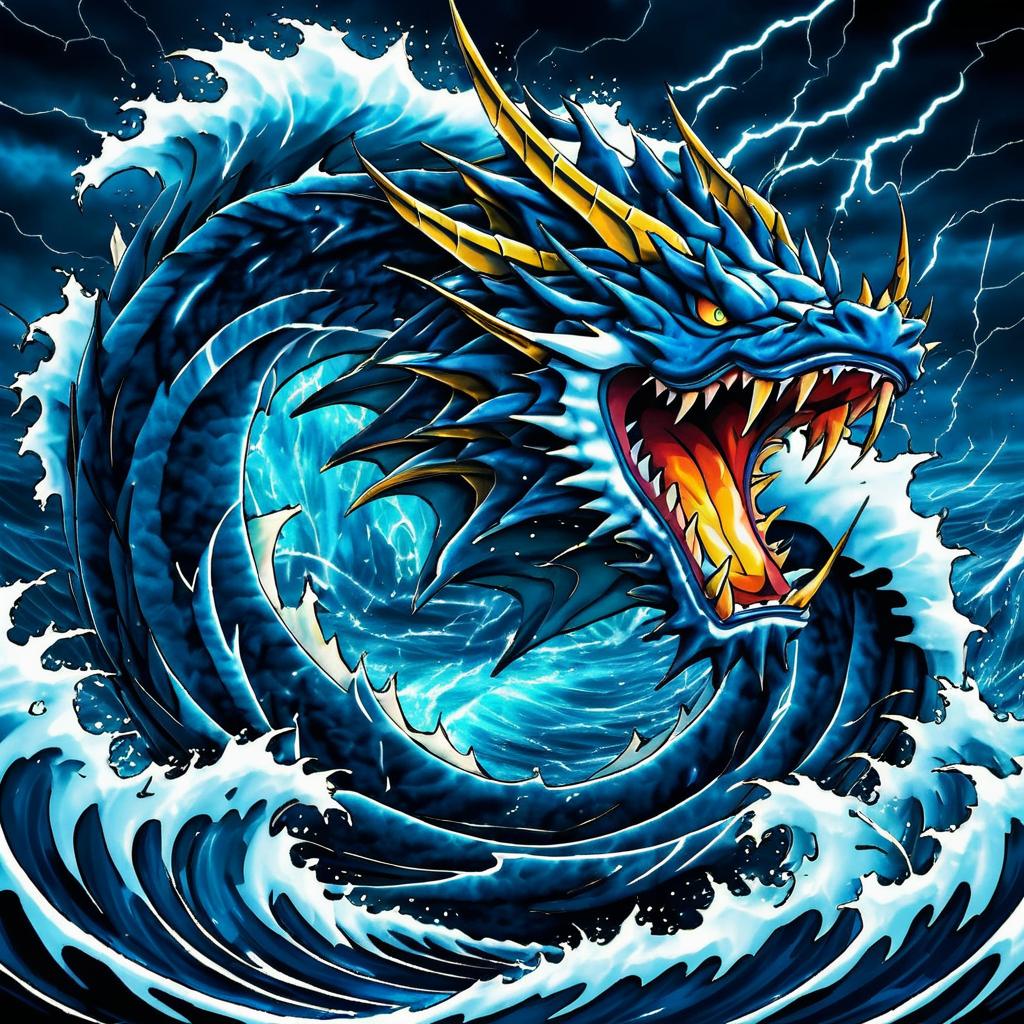 Dynamic Gyarados in a Stormy Sea