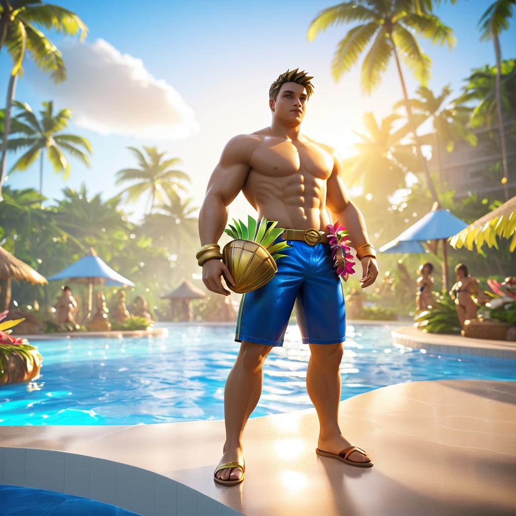 Garen Enjoys a Vibrant Pool Party Scene