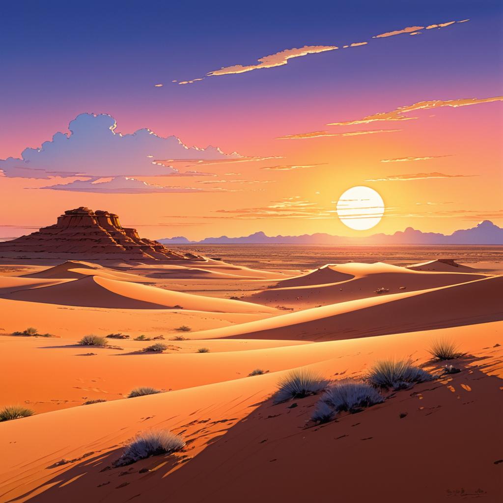 Enchanting Sunset in the Sahara Desert